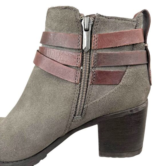 SAM EDELMAN the Hannah Lug Sole Booties in Gray Women's Size 7 - Picture 5 of 15